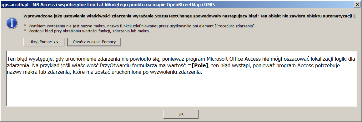 Znacznik w miejscu kliknięcia