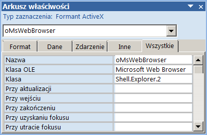 Właściwości formantu oMsWebBrowser